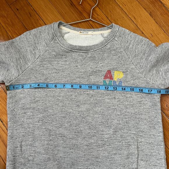 Marine Layer APMM Embroider Logo Heather Gray Pullover Sweatshirt Women's Size S - Picture 10 of 12